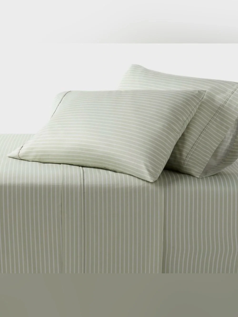NWT Threshold Cali King 400 Thread Count Performance Sheet Set Green Stripe